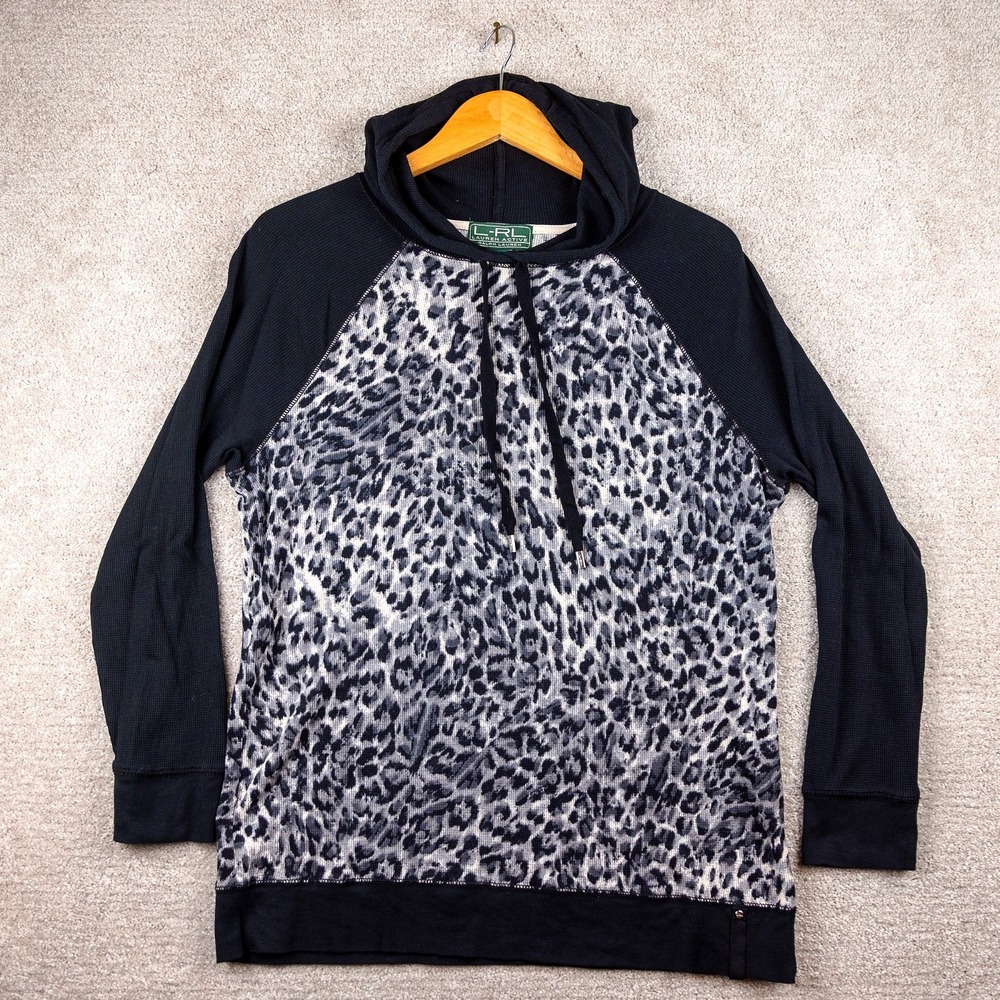 Lauren Ralph Lauren Black and Gray Animal Print Hoodie